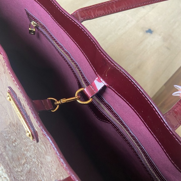 LOUIS VUITTON Wilshire GM Monogram Vernis Tote Bag Burgundy - Picture 10 of 12